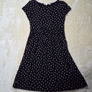 Boden Women's Dress Black And Pink Polka Dot Office Casual Dinner Stretch Soft
